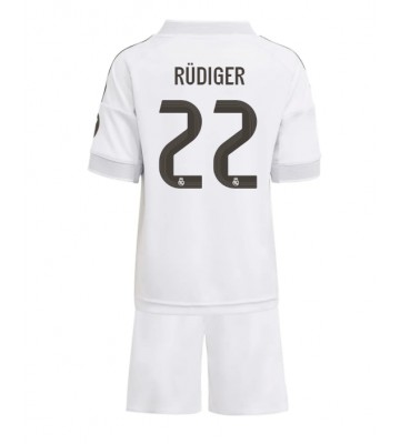 Real Madrid Antonio Rudiger #22 Replika Babytøj Hjemmebanesæt Børn 2025-26 Kortærmet (+ Korte bukser)